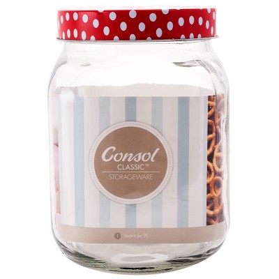 Consol Cookie Jar With Red Polka Dot Lid