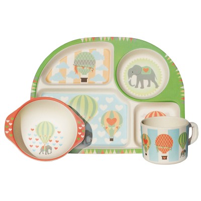 Bimbamboo 3 Piece Dining Set - Hot Air Balloons