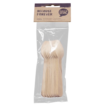 GREEN HOME Wooden Teaspoons in Compostable Bag 