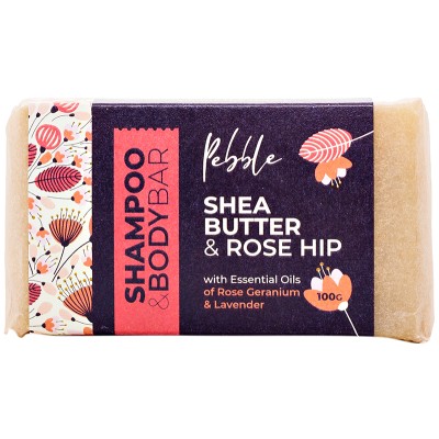 Pebble Shea Butter & Rose Hip Shampoo & Body Bar