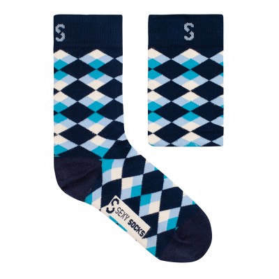 Sexy Socks Blue Plaid 8-11