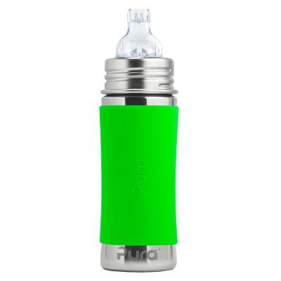 Pura Stainless Steel Green Sippy Bottle
