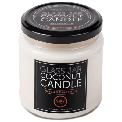 Soylites Coconut Candle - Clear Jar - Neroli, Grapefruit