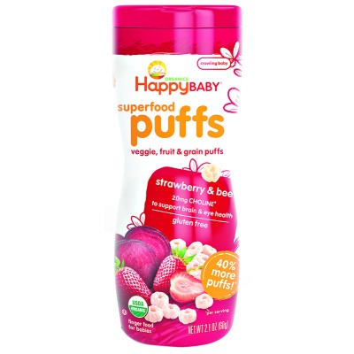 Happy Baby Puffs - Strawberry & Beet 60g