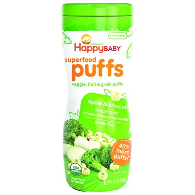 Happy Baby Puffs - Apple & Broccoli 60g