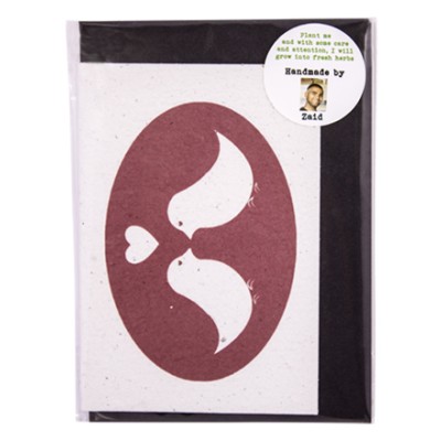 Valentine's Day Card - Kissing Pigeons