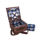 4 Person Avanti Picnic Basket Blue/Yellow Check Pattern