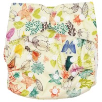Fancy Pants Basics Suede Cloth Pattern Nappy - Natural Floral