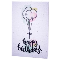 Growing Paper Card - Birthday Balloons