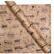 Eco Wrapping Paper - Cartoon Black