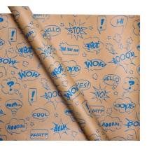 Eco Wrapping Paper - Cartoon Blue