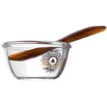 L'abeille glass masque mixing bowl with bamboo spoon